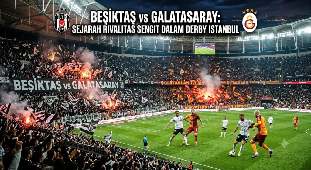 Beşiktaş vs Galatasaray: Sejarah Rivalitas Sengit dalam Derby Istanbul buatkan saya gambar dengan judul tersebut