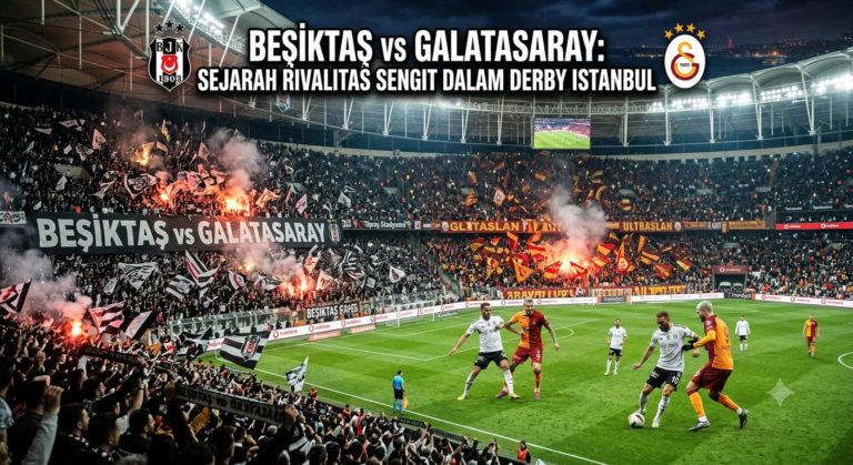 Beşiktaş vs Galatasaray: Sejarah Rivalitas Sengit dalam Derby Istanbul buatkan saya gambar dengan judul tersebut