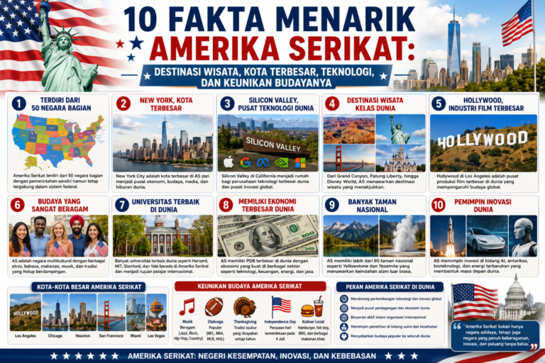10 Fakta Menarik Amerika Serikat: Destinasi Wisata, Kota Terbesar, Teknologi, dan Keunikan Budayanya