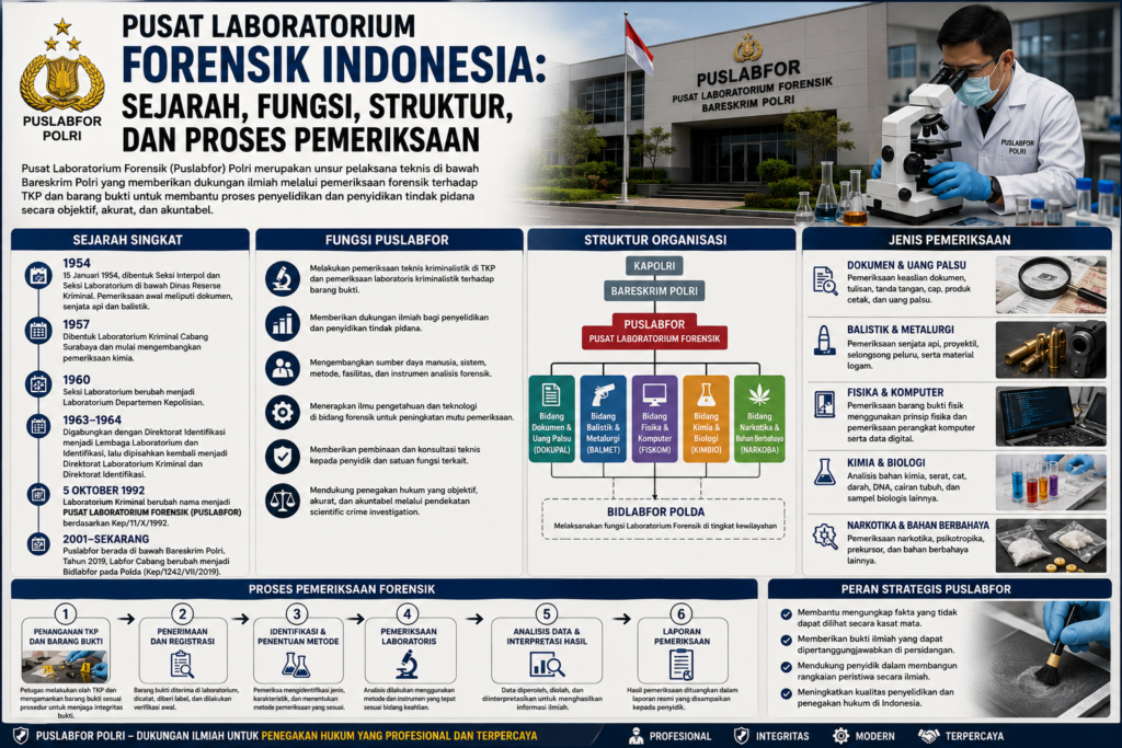 Pusat Laboratorium Forensik Indonesia: Sejarah, Fungsi, Struktur, dan Proses Pemeriksaan