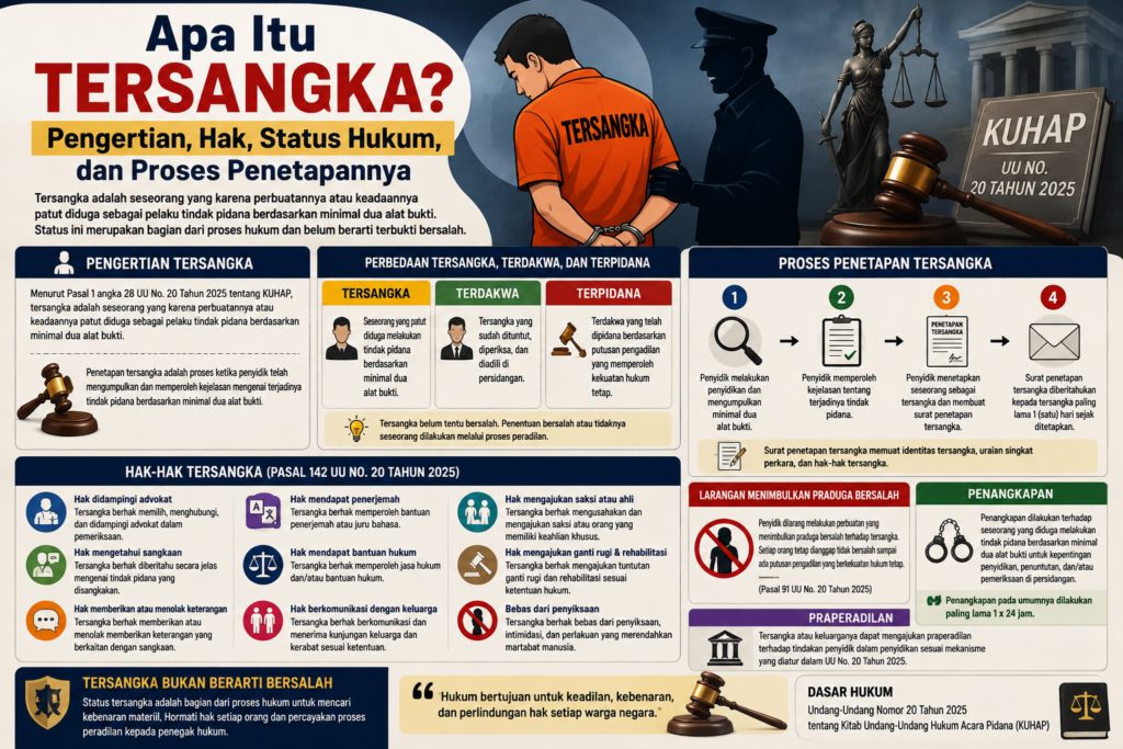 Apa Itu Tersangka? Pengertian, Hak, Status Hukum, dan Proses Penetapannya