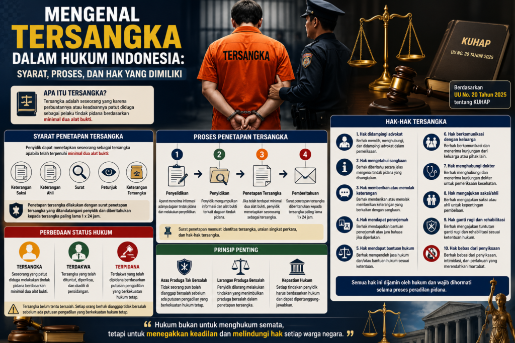 Mengenal Tersangka dalam Hukum Indonesia: Syarat, Proses, dan Hak yang Dimiliki