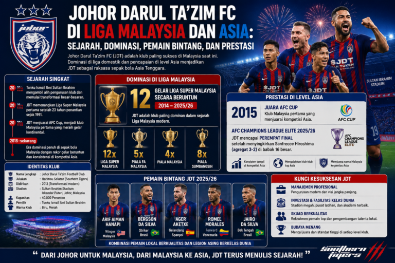 Johor Darul Ta'zim FC: Profil, Sejarah, Prestasi, Pemain, dan Perjalanan Klub