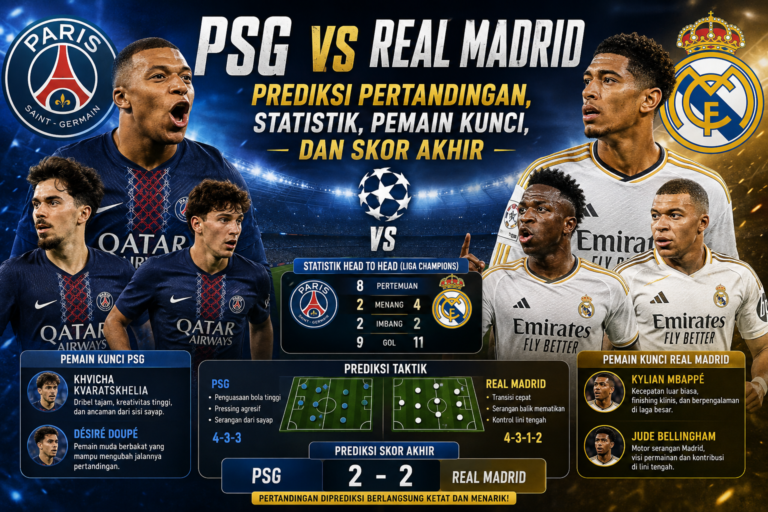 PSG vs Real Madrid: Prediksi Pertandingan, Statistik, Pemain Kunci, dan Skor Akhir