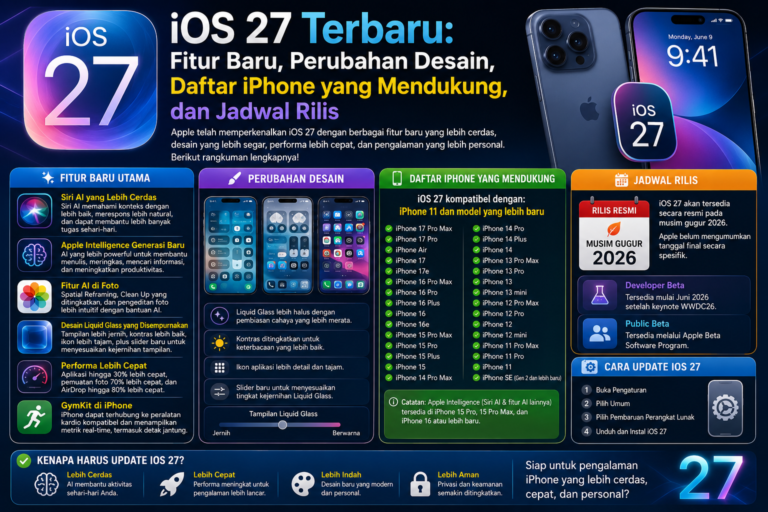 iOS 27 Terbaru: Fitur Baru, Perubahan Desain, Daftar iPhone yang Mendukung, dan Jadwal Rilis