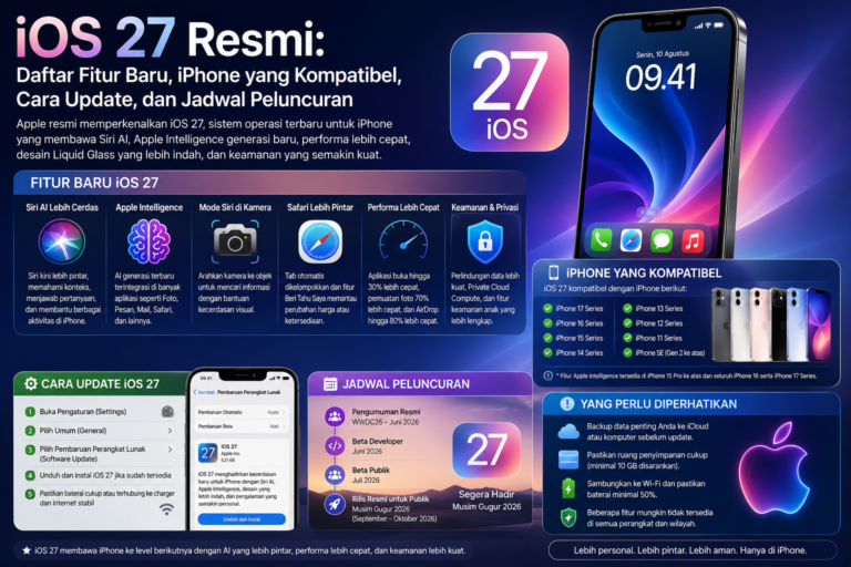 iOS 27 Resmi: Daftar Fitur Baru, iPhone yang Kompatibel, Cara Update, dan Jadwal Peluncuran