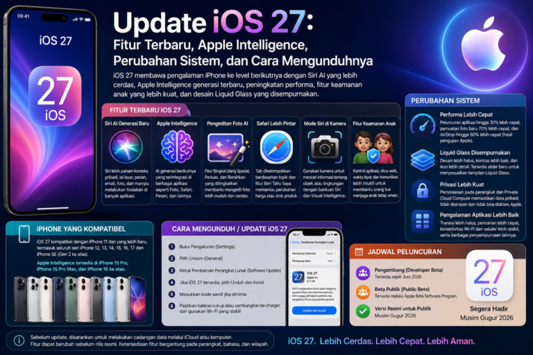 Update iOS 27: Fitur Terbaru, Apple Intelligence, Perubahan Sistem, dan Cara Mengunduhnya