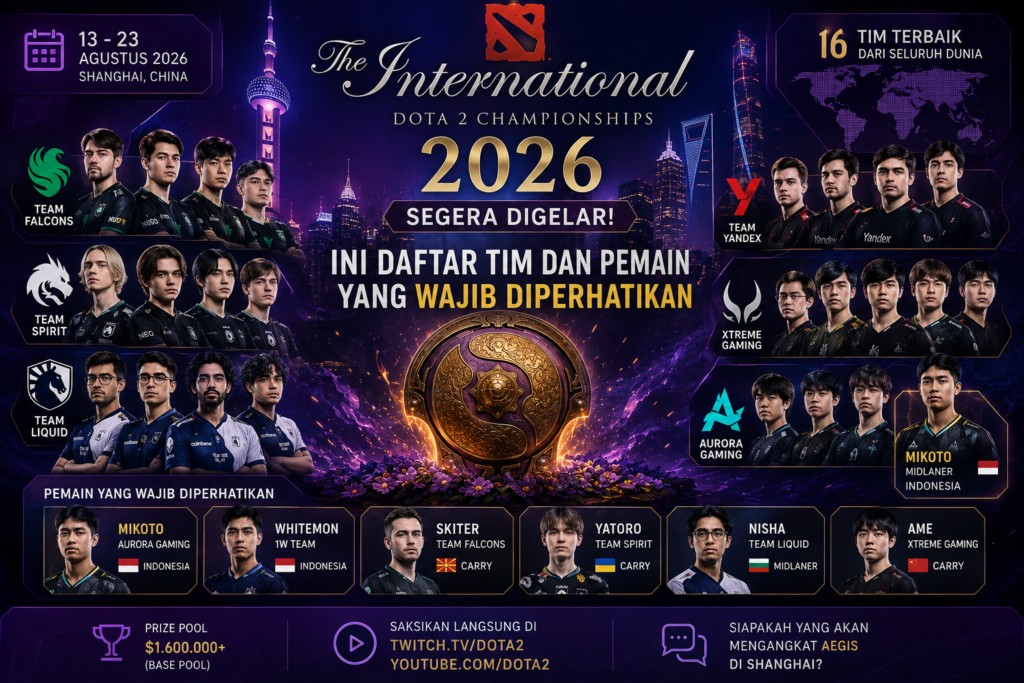 The International 2026 Segera Digelar, Ini Daftar Tim dan Pemain yang Wajib Diperhatikan
