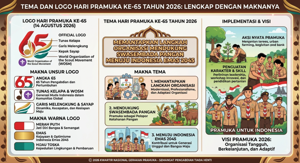 Tema dan Logo Hari Pramuka 2026 Terbaru, Lengkap dengan Maknanya