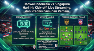 Jadwal Indonesia vs Singapura Hari Ini: Kick-off, Live Streaming, dan Prediksi Susunan Pemain