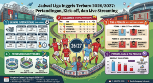 Jadwal Liga Inggris Terbaru 2026/2027: Pertandingan, Kick-off, dan Live Streaming