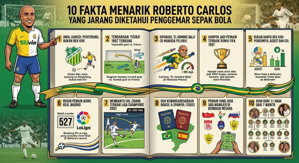 10 Fakta Menarik Roberto Carlos yang Jarang Diketahui Penggemar Sepak Bola