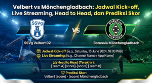 l Velbert vs Mönchengladbach: Jadwal Kick-off, Live Streaming, Head to Head, dan Prediksi Skor