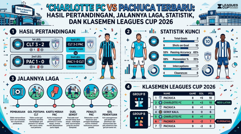 Charlotte FC vs Pachuca Terbaru: Hasil Pertandingan, Jalannya Laga, Statistik, dan Klasemen Leagues Cup 2026