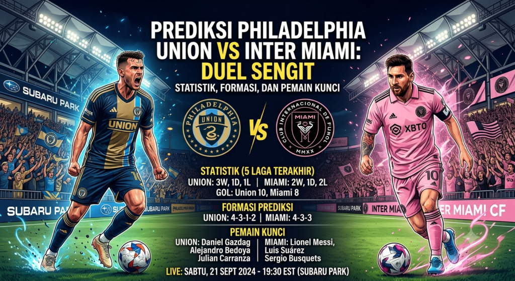 Prediksi Philadelphia Union vs Inter Miami: Duel Sengit, Statistik, Formasi, dan Pemain Kunci