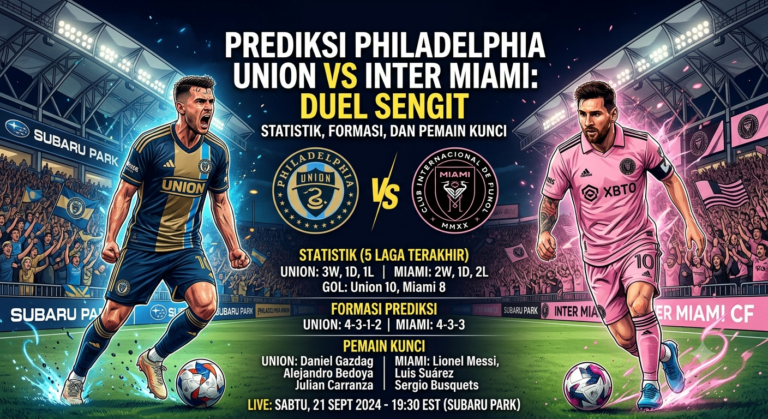 Prediksi Philadelphia Union vs Inter Miami: Duel Sengit, Statistik, Formasi, dan Pemain Kunci