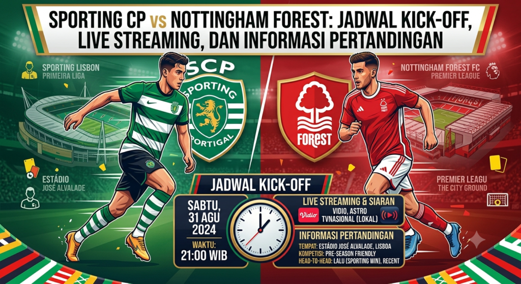 Sporting CP vs Nottingham Forest: Jadwal Kick-Off, Live Streaming, dan Informasi Pertandingan