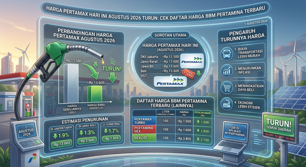 Harga Pertamax Hari Ini Agustus 2026 Turun: Cek Daftar Harga BBM Pertamina Terbaru
