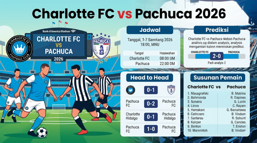 Charlotte FC vs Pachuca 2026: Jadwal, Prediksi, Head to Head, dan Susunan Pemain