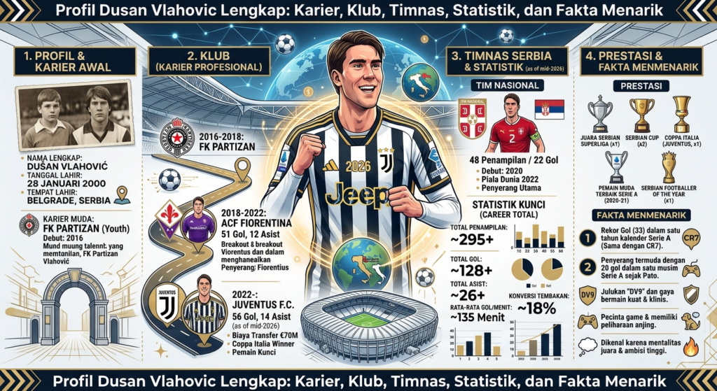 Profil Dusan Vlahovic Lengkap: Karier, Klub, Timnas, Statistik, dan Fakta Menarik