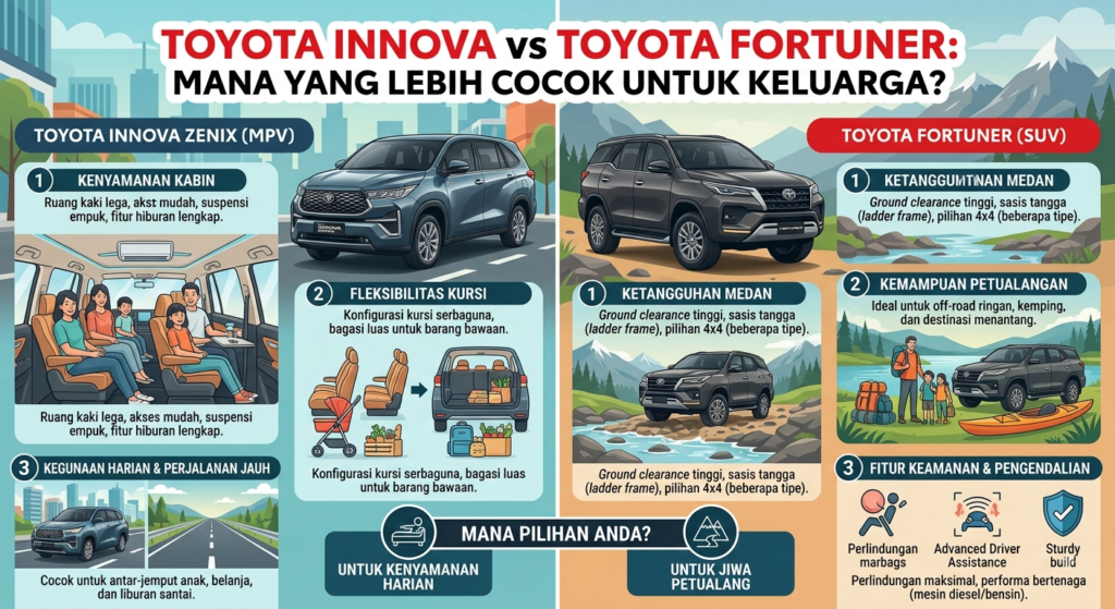 Toyota Innova vs Toyota Fortuner: Mana yang Lebih Cocok untuk Keluarga?