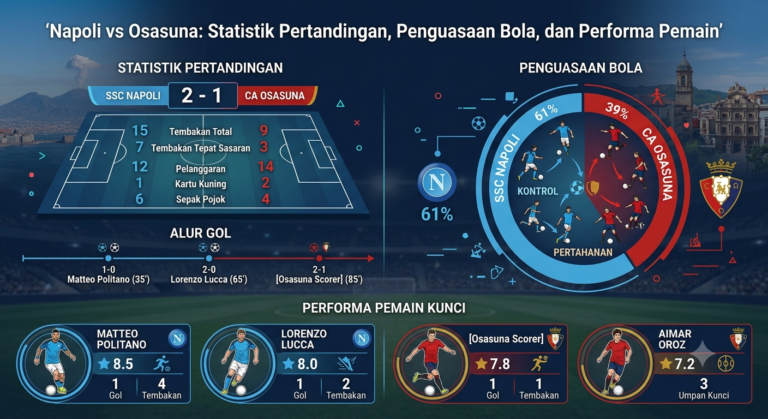 Napoli vs Osasuna: Statistik Pertandingan, Penguasaan Bola, dan Performa Pemain