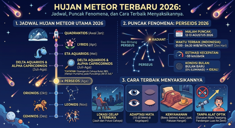 Hujan Meteor Terbaru 2026: Jadwal, Puncak Fenomena, dan Cara Terbaik Menyaksikannya