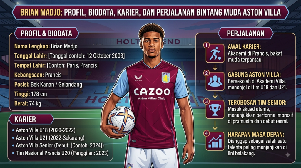 Brian Madjo: Profil, Biodata, Karier, dan Perjalanan Bintang Muda Aston Villa