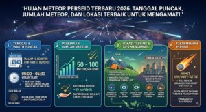Hujan Meteor Perseid Terbaru 2026: Tanggal Puncak, Jumlah Meteor, dan Lokasi Terbaik untuk Mengamati