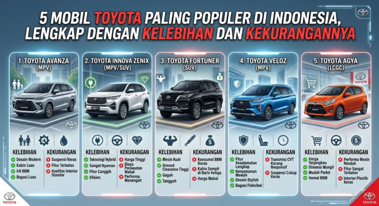 5 Mobil Toyota Paling Populer di Indonesia, Lengkap dengan Kelebihan dan Kekurangannya