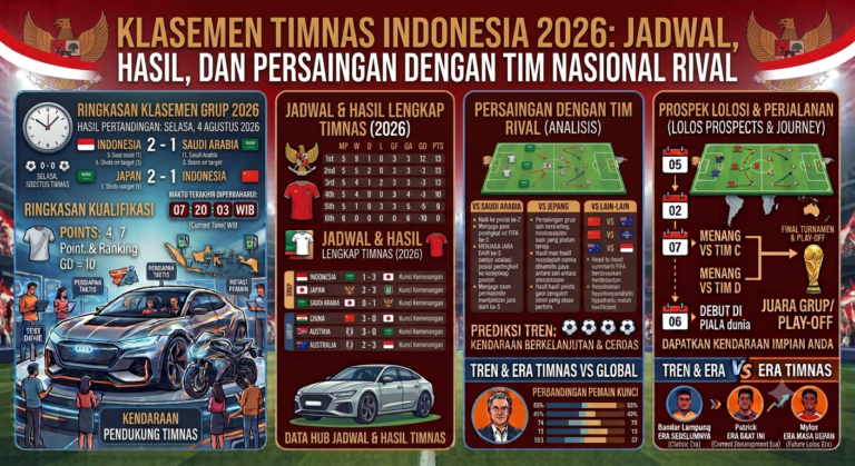Klasemen Timnas Indonesia 2026: Jadwal, Hasil, dan Persaingan dengan Tim Nasional Rival
