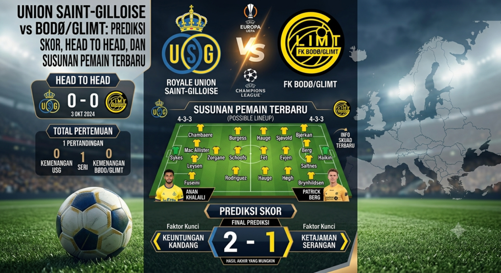 Union Saint-Gilloise vs Bodø/Glimt: Prediksi Skor, Head to Head, dan Susunan Pemain Terbaru