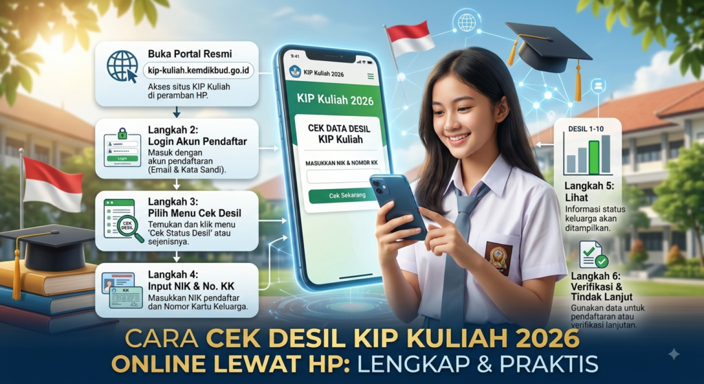 Cara Cek Desil KIP Kuliah 2026 Online Lewat HP, Lengkap dan Praktis
