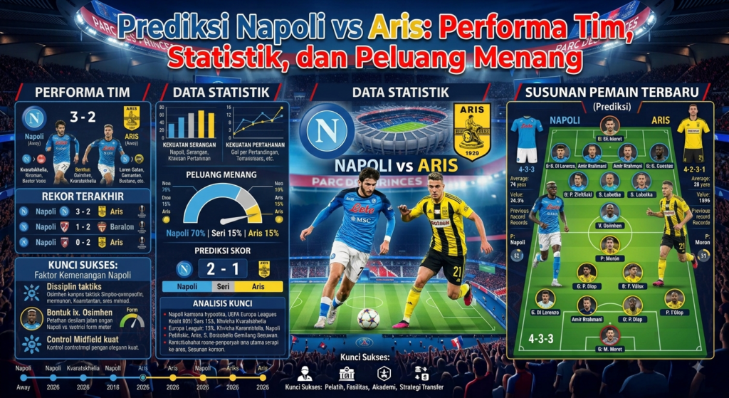 Prediksi Napoli vs Aris: Performa Tim, Statistik, dan Peluang Menang