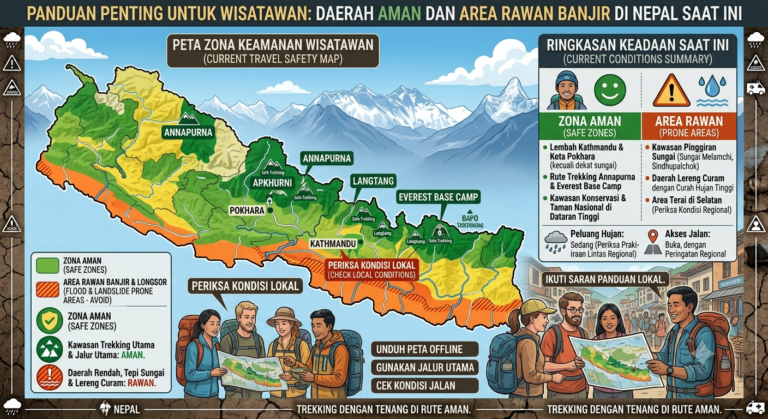 Panduan Penting untuk Wisatawan: Daerah Aman dan Area Rawan Banjir di Nepal Saat Ini