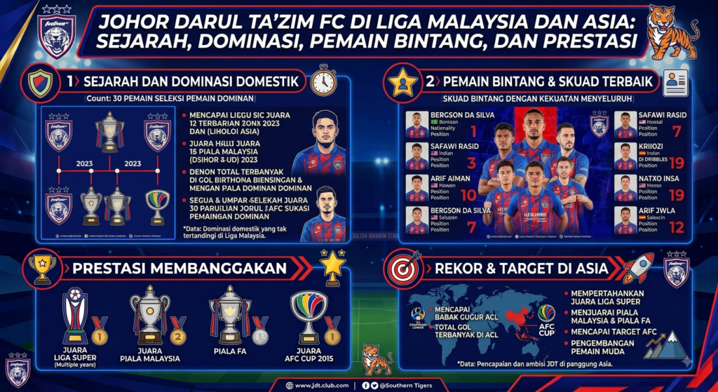Johor Darul Ta'zim FC di Liga Malaysia dan Asia: Sejarah, Dominasi, Pemain Bintang, dan Prestasi