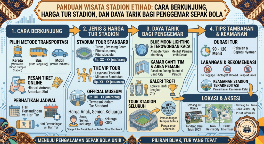 Panduan Wisata Stadion Etihad: Cara Berkunjung, Harga Tur Stadion, dan Daya Tarik bagi Penggemar Sepak Bola