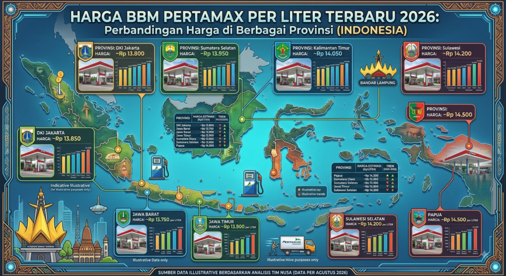 Harga BBM Pertamax per Liter Terbaru 2026: Perbandingan Harga di Berbagai Provinsi