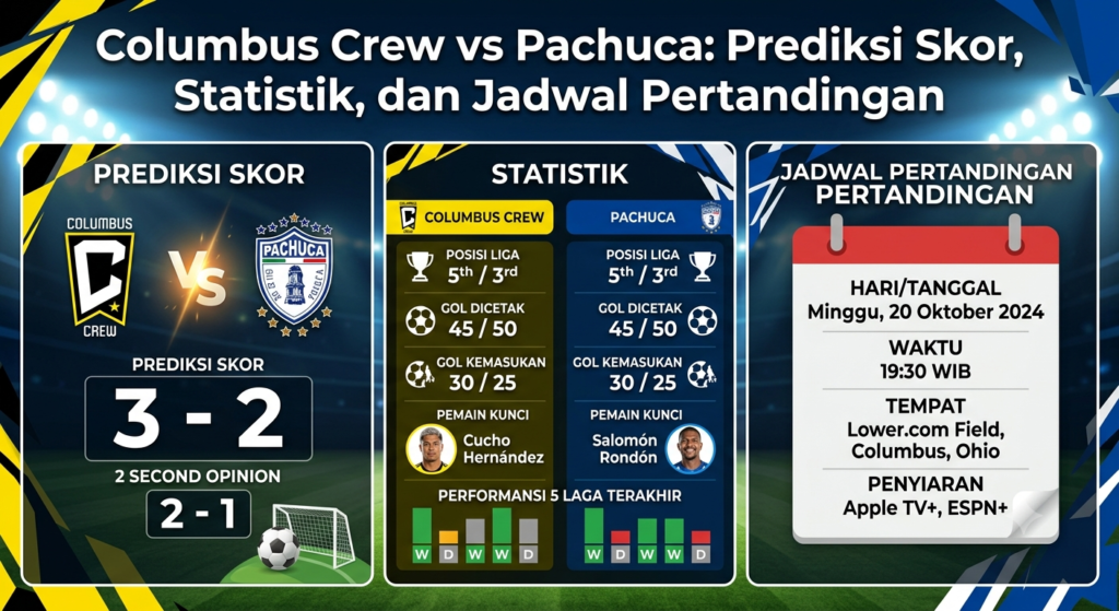 Columbus Crew vs Pachuca: Prediksi Skor, Statistik, dan Jadwal Pertandingan