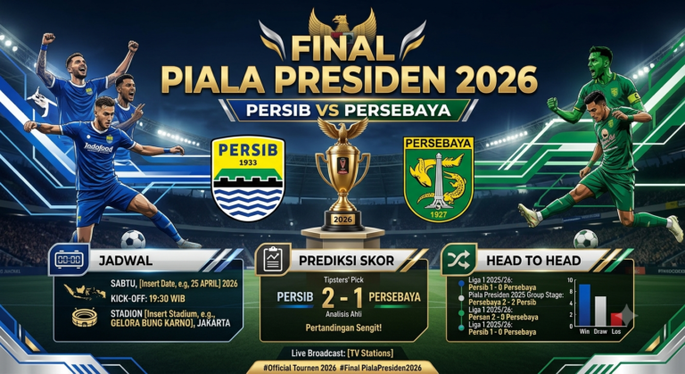 Persib vs Persebaya Final Piala Presiden 2026: Jadwal, Prediksi Skor, dan Head to Head