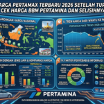 Harga Pertamax Terbaru 2026 Setelah Turun: Cek Harga BBM Pertamina dan Selisihnya. buatkan saya gambar Dari judul ini