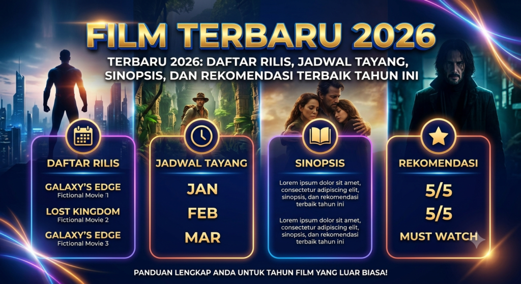 Film Terbaru 2026: Daftar Rilis, Jadwal Tayang, Sinopsis, dan Rekomendasi Terbaik Tahun Ini