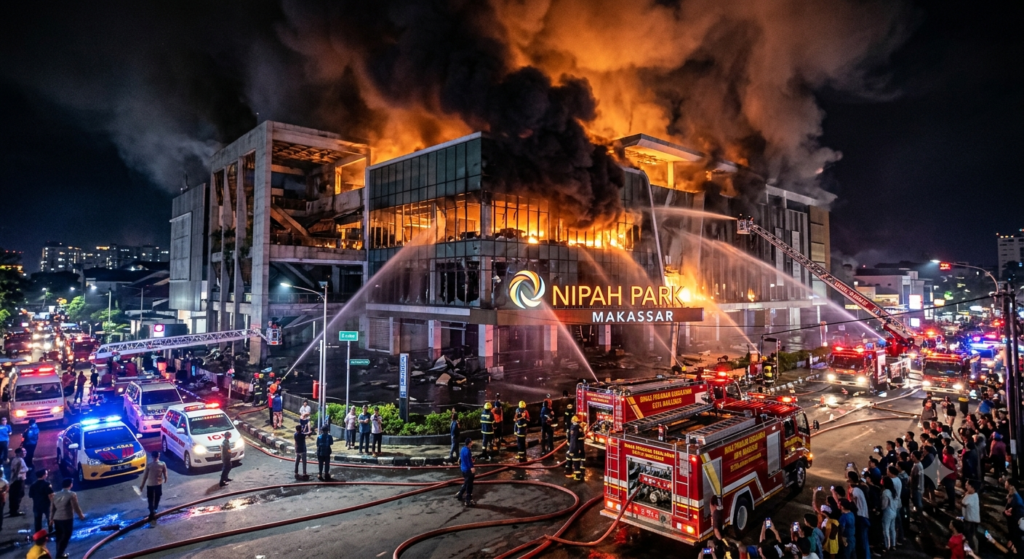 penyebab kebakaran Nipah Mall Makassar