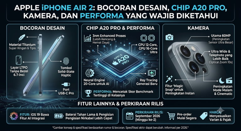 Apple iPhone Air 2: Bocoran Desain, Chip A20 Pro, Kamera, dan Performa yang Wajib Diketahui