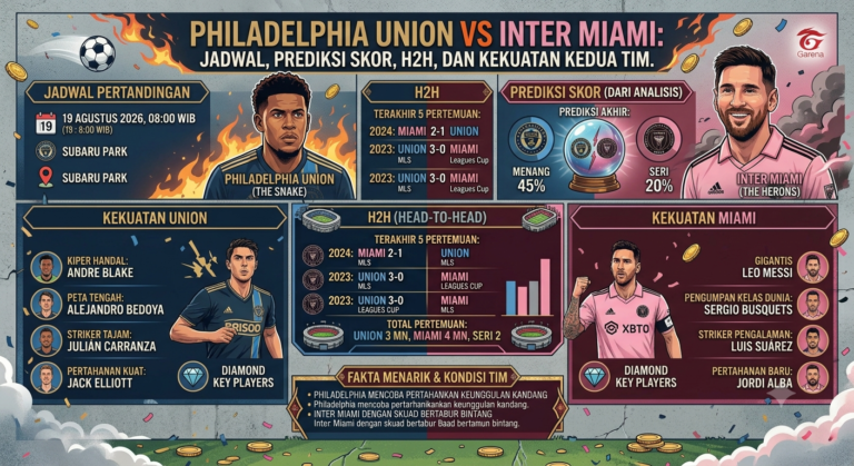 Philadelphia Union vs Inter Miami: Jadwal, Prediksi Skor, H2H, dan Kekuatan Kedua Tim