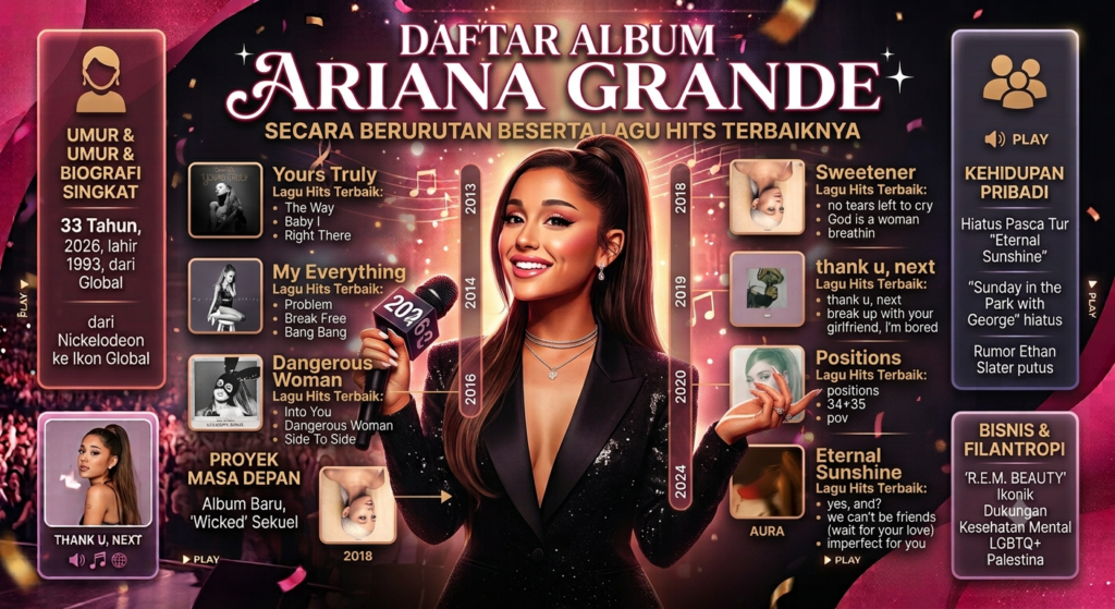 Daftar Album Ariana Grande Secara Berurutan Beserta Lagu Hits Terbaiknya