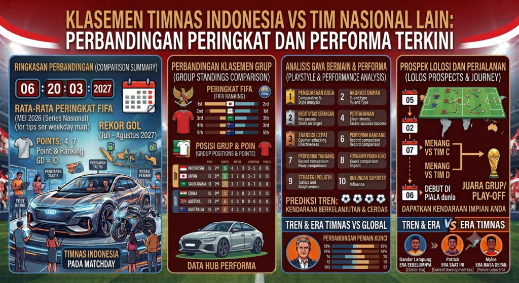 Klasemen Timnas Indonesia vs Tim Nasional Lain: Perbandingan Peringkat dan Performa Terkini