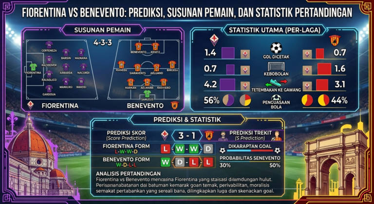Fiorentina vs Benevento: Prediksi, Susunan Pemain, dan Statistik Pertandingan