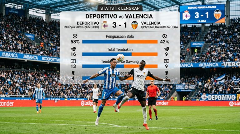 Statistik Lengkap Deportivo vs Valencia: Penguasaan Bola, Total Tembakan, dan Performa