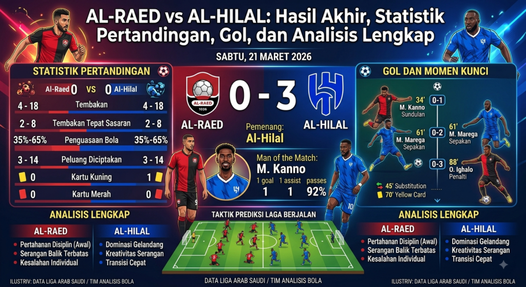 Al-Raed vs Al-Hilal: Hasil Akhir, Statistik Pertandingan, Gol, dan Analisis Lengkap